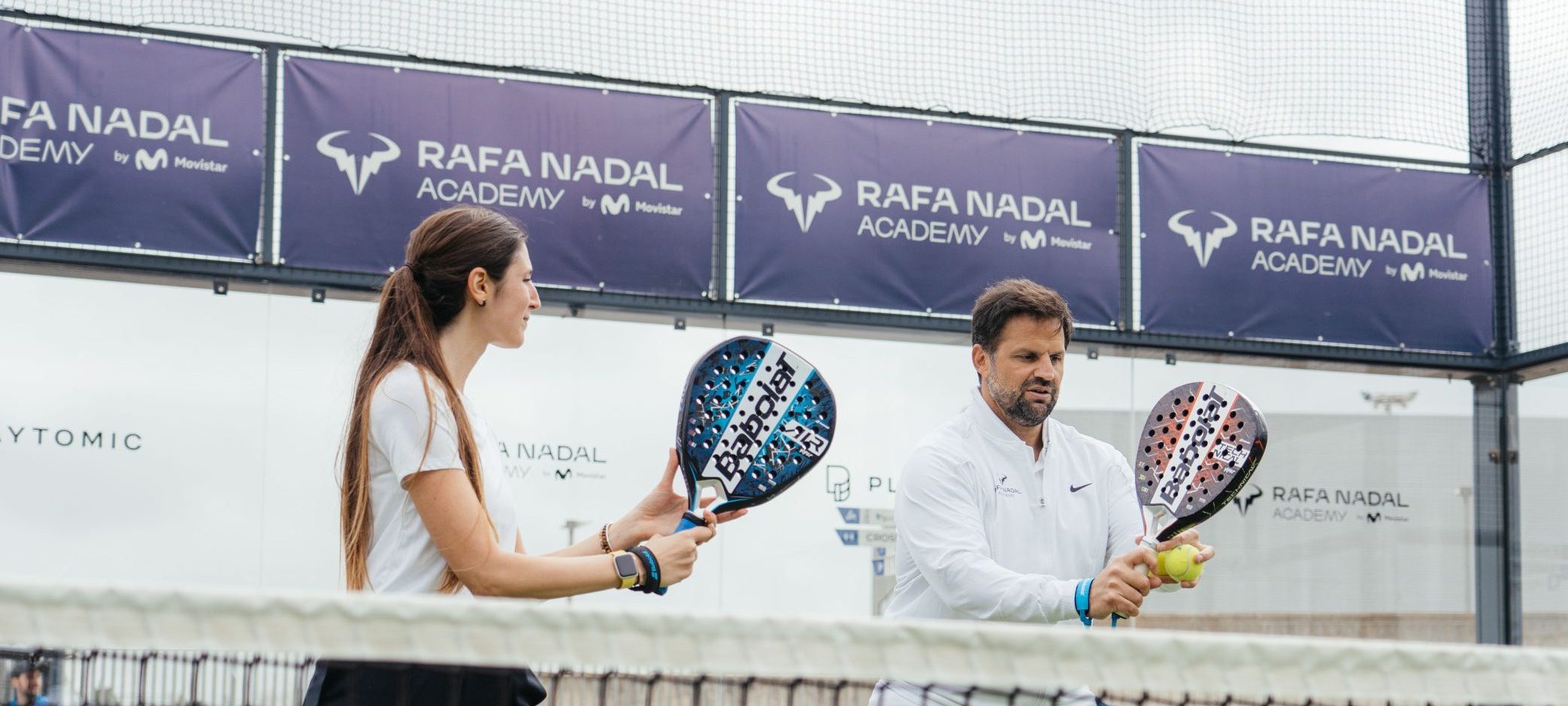 Padel players in action at the club